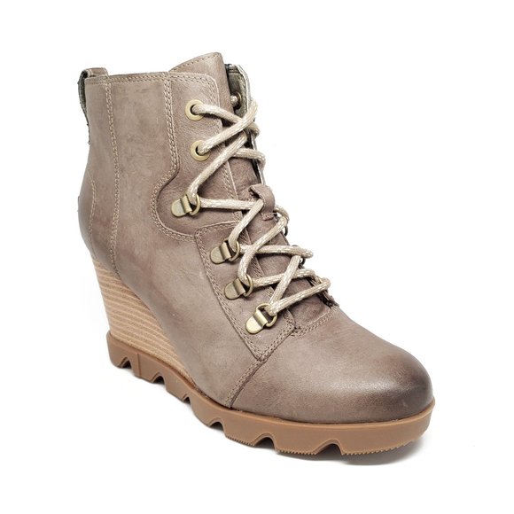 Sorel Shoes - Sorel Joan Uptown Leather Wedge Boots Womens 9.5